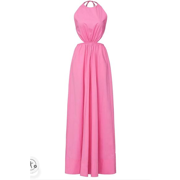 B1 STAUD Open Back Halter Maxi Dress Women Medium Cocktail Cruise Holiday Beach - Picture 5 of 11